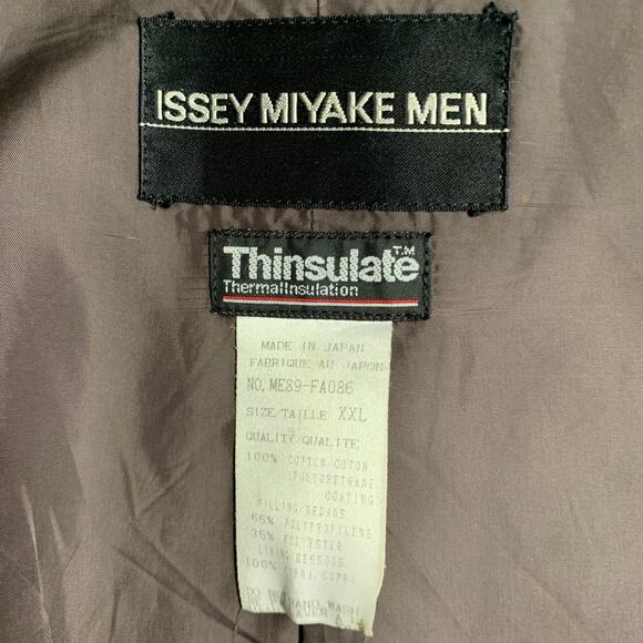 ISSEY MIYAKE Vintage Size XXL Green Charcoal Coated Cotton Insulated Coat - Picture 9 of 10